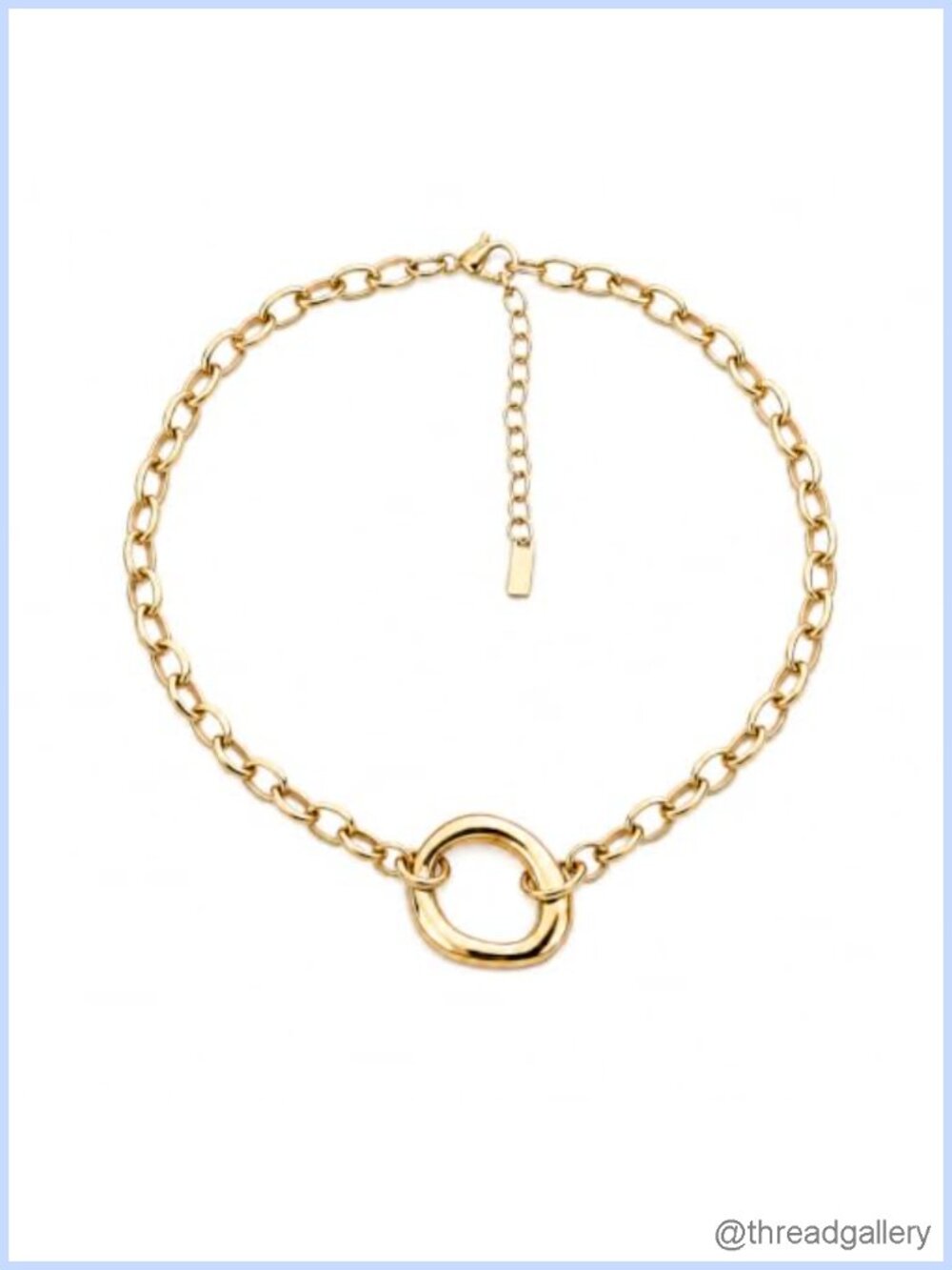 Waterproof Tarnish-Free 18K PVD Gold Chunky Pendant Necklace Stainless Steel